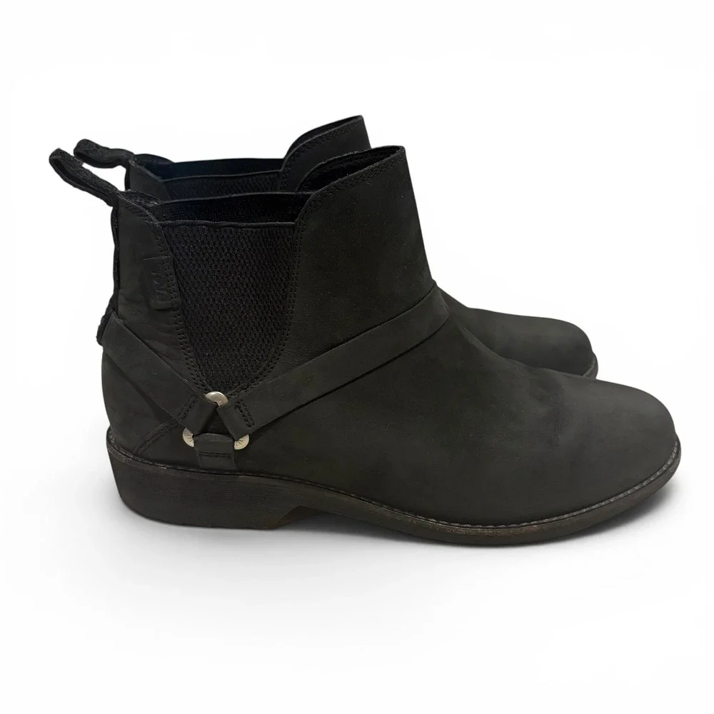 Teva De La Vina Dos Chelsea Boots Black Waterproof Leather Women's 10 Boots